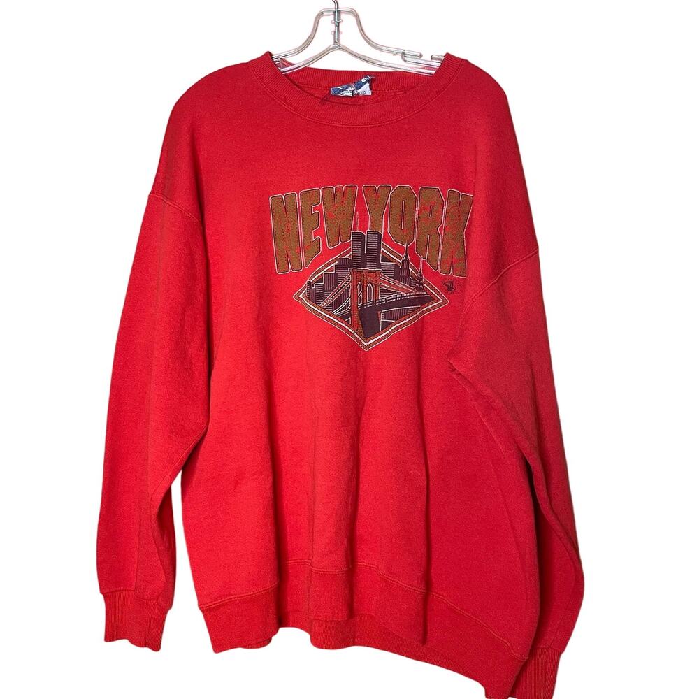 Lee Sport New York Vintage Trendy Red Oversized Sweatshirt XL
